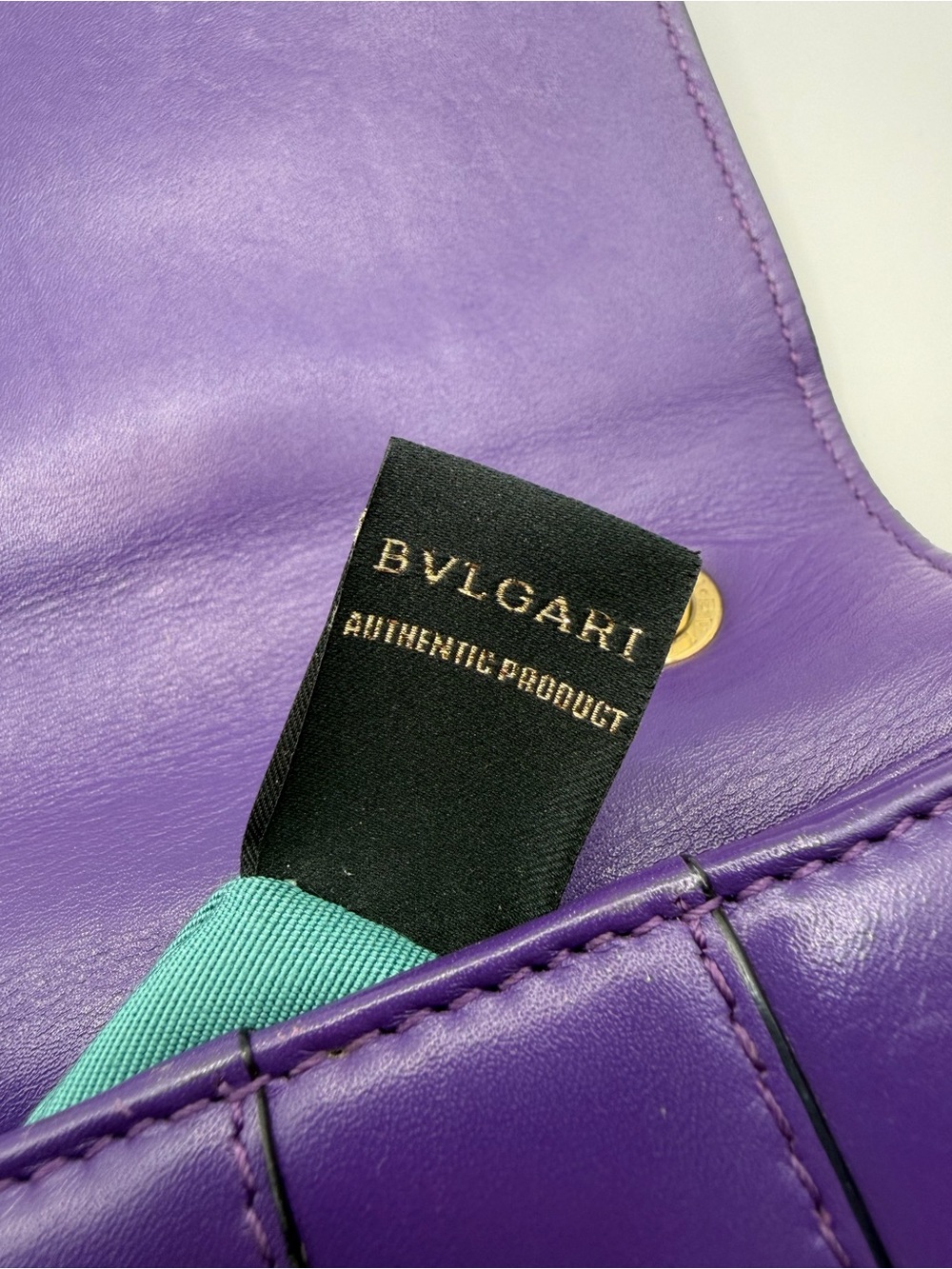 Bvlgari Purple Calfskin Serpenti Forever Crossbody Bag with Gold Chain & Mirror - Picture 9 of 16